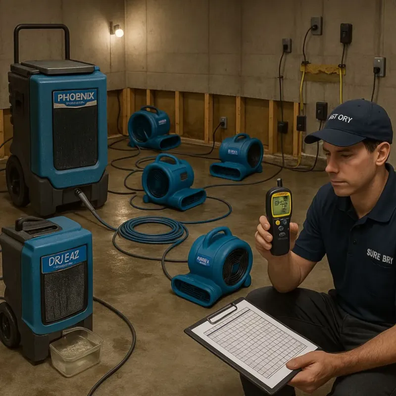 Structural Drying and Dehumidification process in Douglas, IL